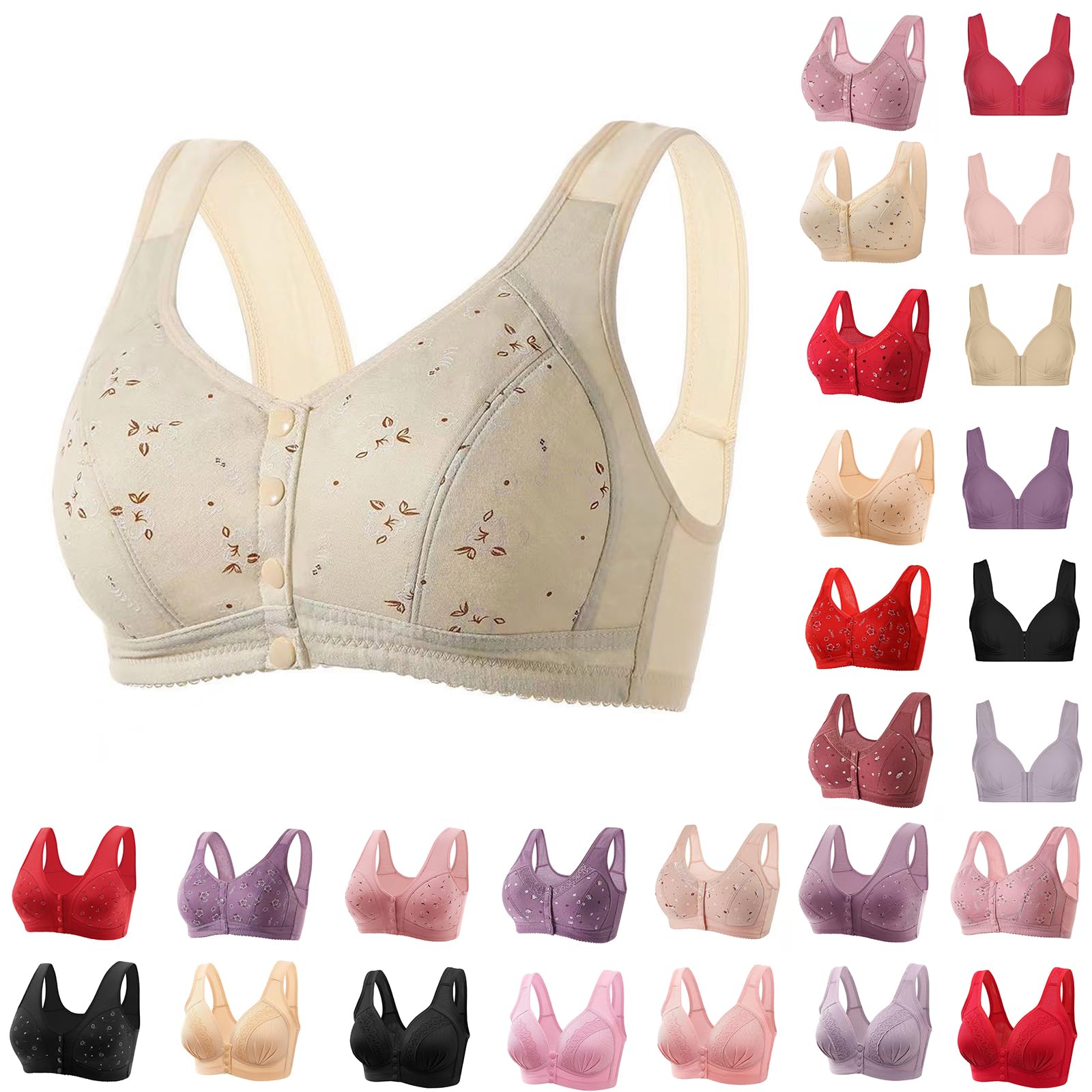 Sports Bras for Women Front Close Button Cotton Bra Comfy No Wire Buckle Underwear Casual Sexy Breathable Lingerie