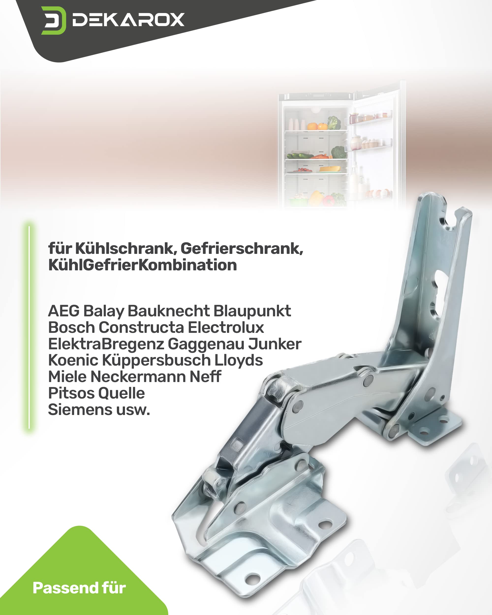 Türscharnier Set für Bosch Siemens 481147 00481147 für Electrolux AEG 4071314258 für Küppersbusch 430332 für Miele 5546050 für Kühlschrank Gefrierschrank
