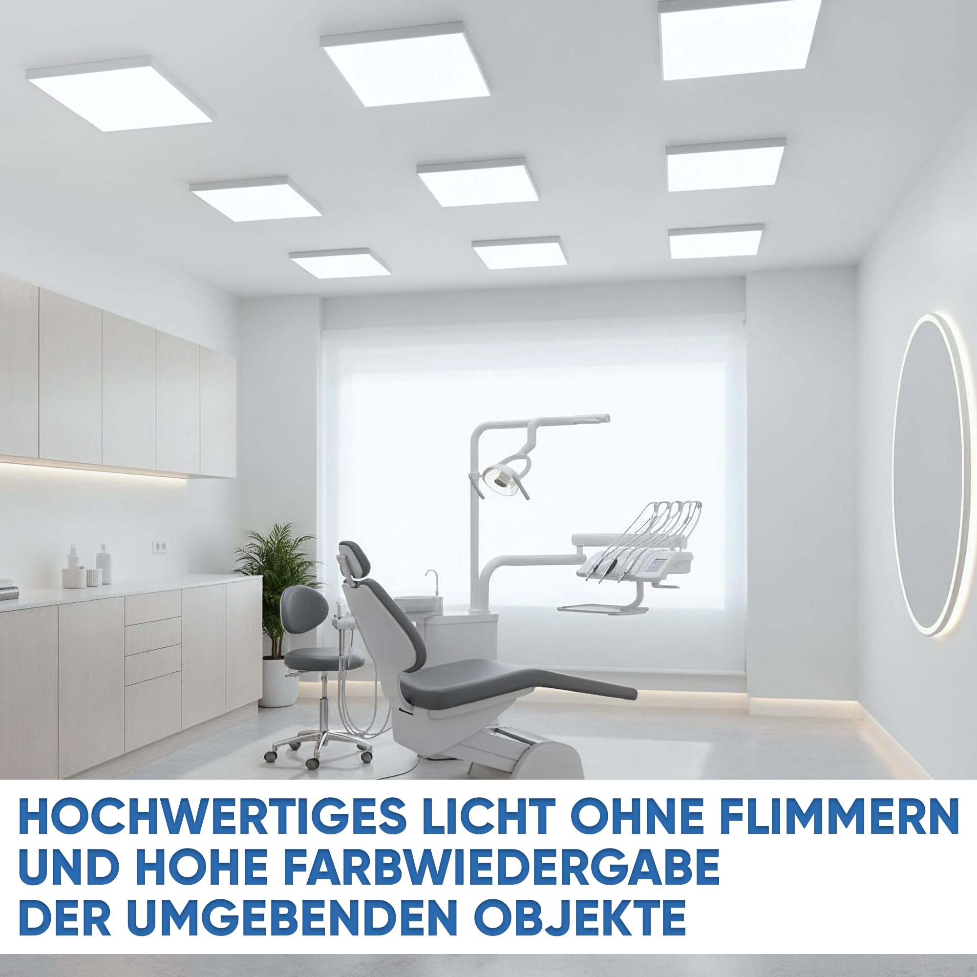 LECOM 6x LED Panel 62x62 Neutralweiß 4250lm 25W Energieeffizient Aufputz | Energieeffiziente, helle LED Deckenleuchte. LED Aufbaupanel mit Rahmen für glatte Decken in Büros, Kanzleien und Praxen.