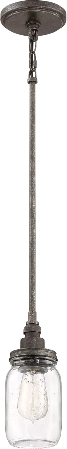 Quoizel Squire 1-Light Rustic Black Mini Pendant Light