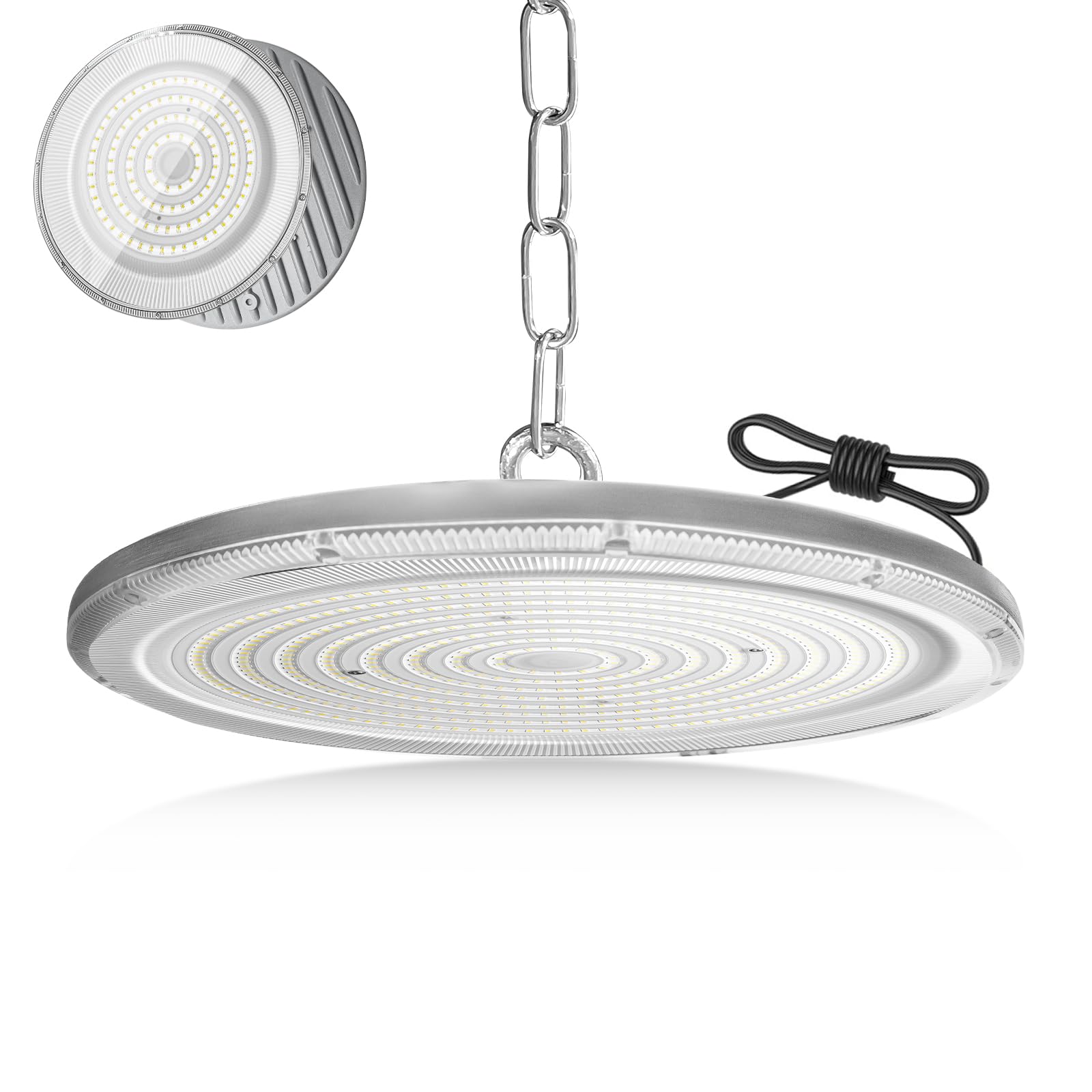 UFO LED Lámpara de Alta Bahía 100W,Focos LED Interior Techo 6500K Blanco Frío,IP65 Impermeable Naves Industrial High Bay Lámpara,Campana Iluminación de Almacén para Fábrica,Garaje,Taller
