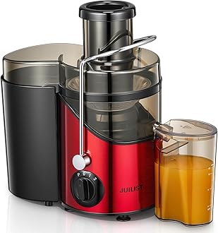 Juicer Machines, Juilist 3" Wide Mouth Juicer Extractor Max Power 800W, for Vegetable and Fruit with 3-Speed Setting, 400W Motor, Easy to Clean, Bright Red