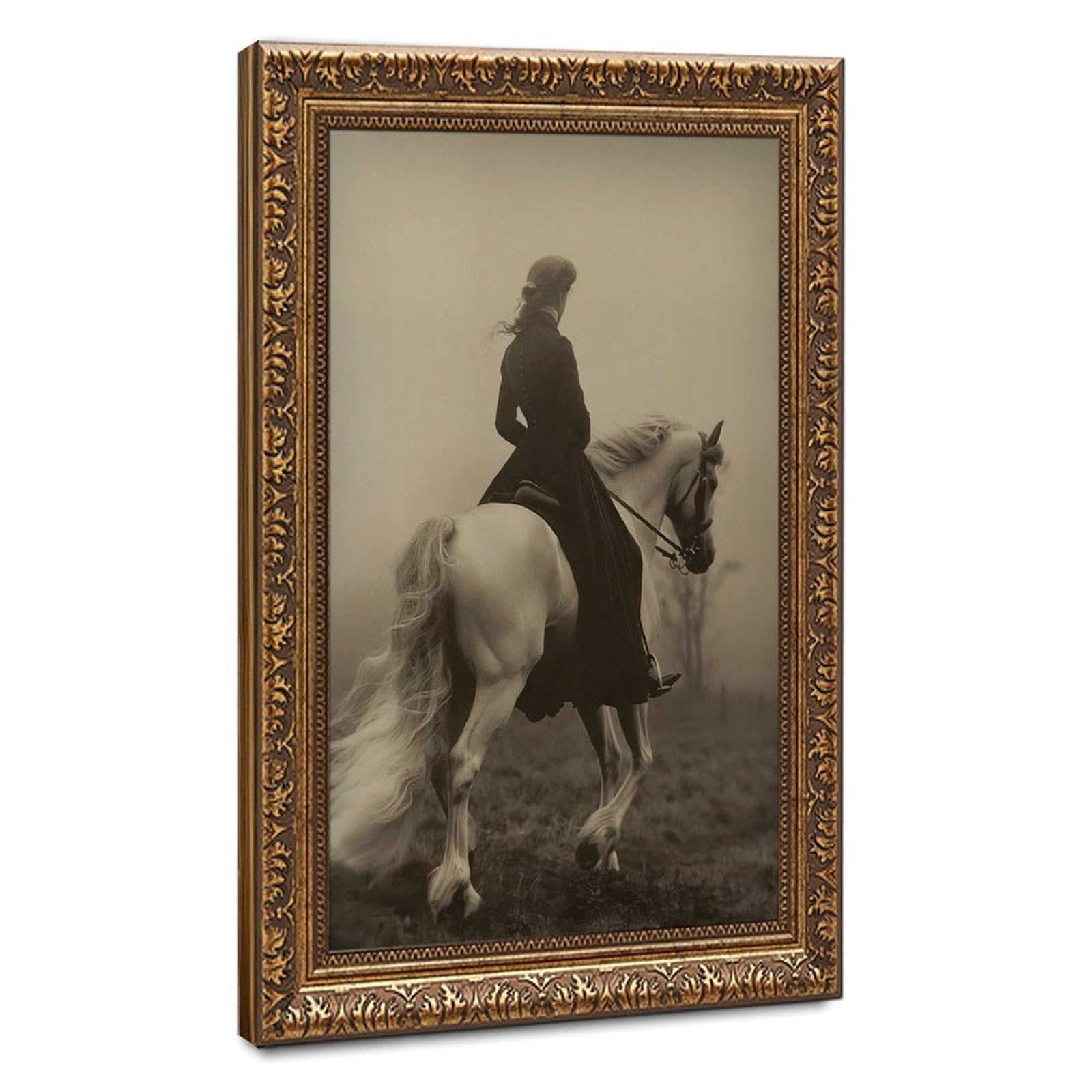 Bareronor Victorian Horse Poster (3) Canvas Poster Bedroom Decor Landscape Office Room Decor Gift 24" L X 36" W