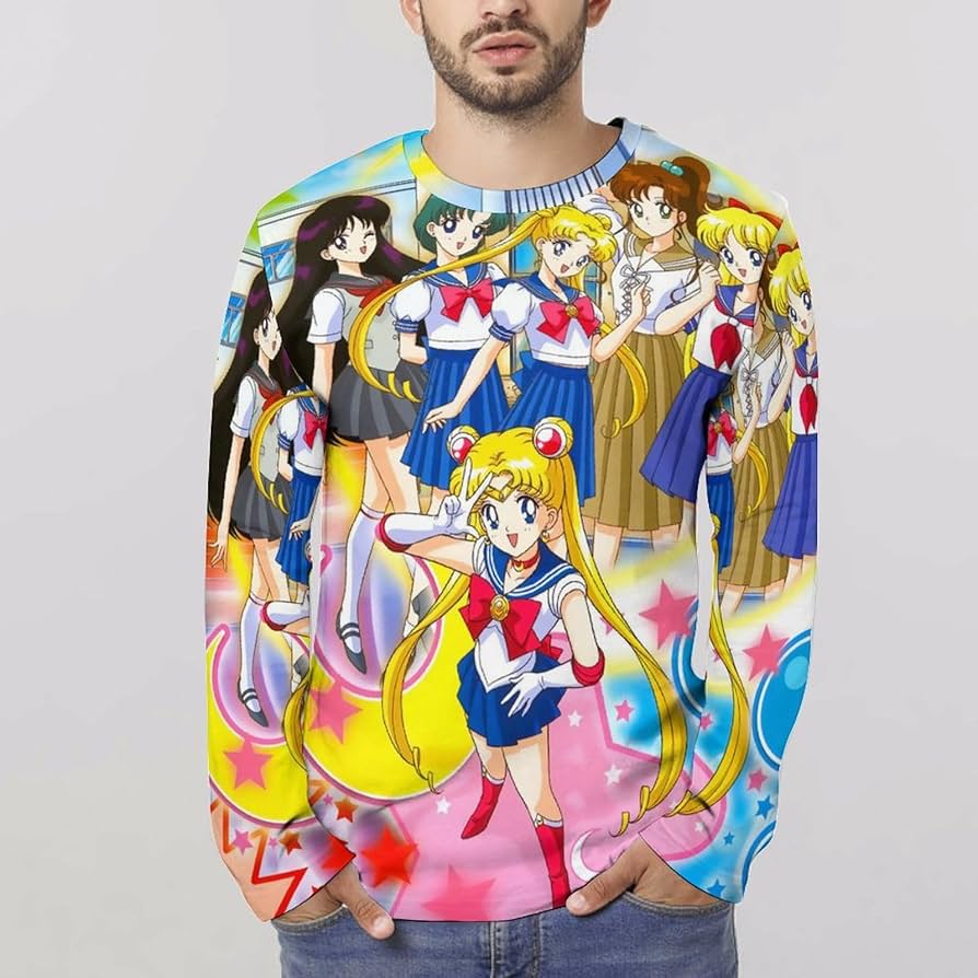 希少  美少女戦士セーラームーン  キャラクタープリント 長袖 Tシャツ ロンT 希少 美少女戦士セーラームーン キャラクタープリント 長袖 T