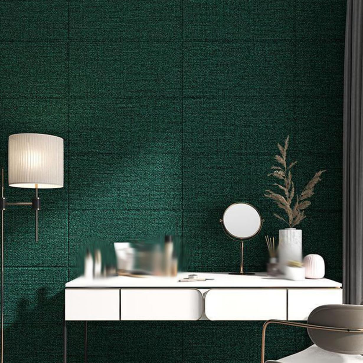 Amazon.co.jp: [LJKI] 3D 壁紙 レンガ 防音シート ダークグリーン 防水