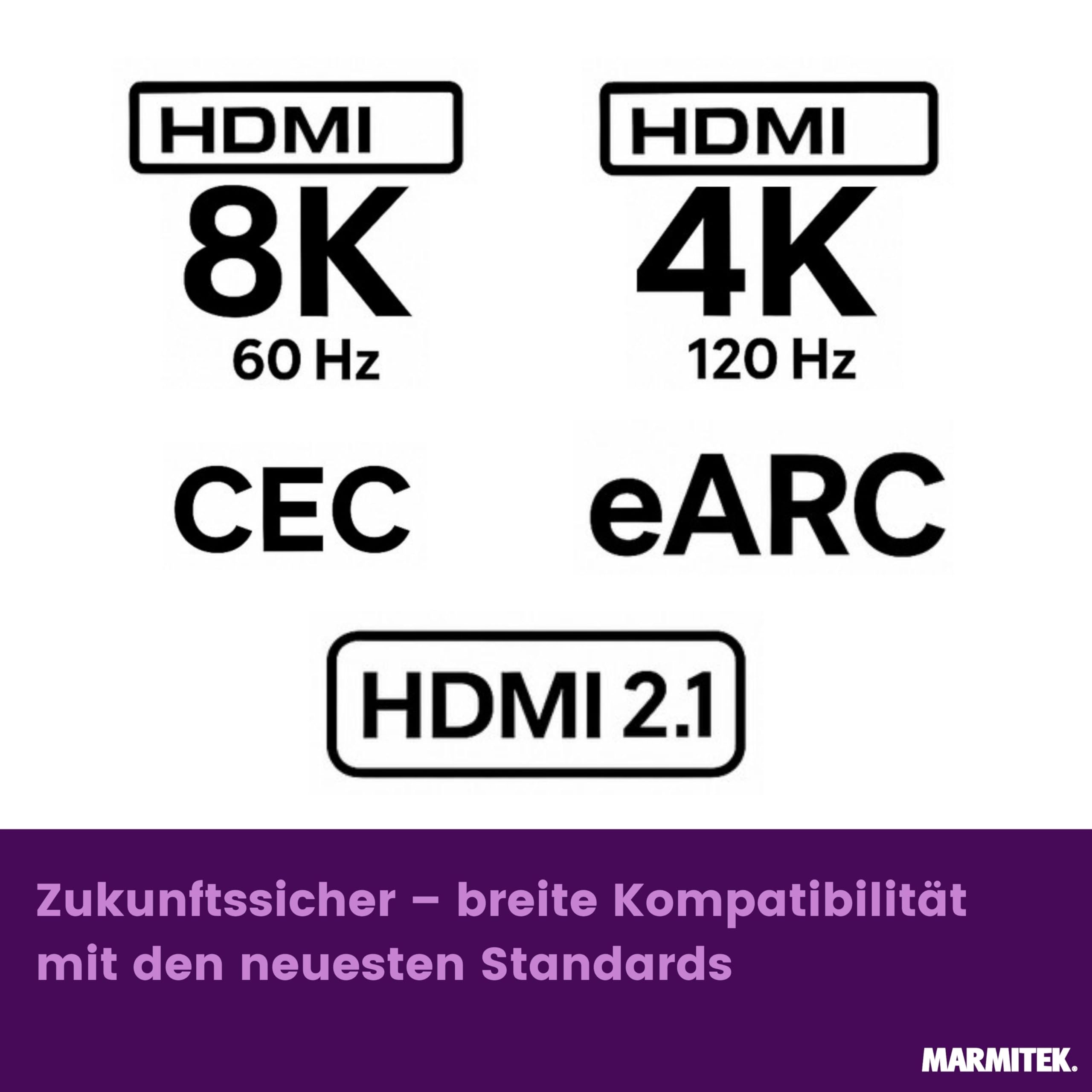 Marmitek Connect AE34 - eARC HDMI Audio Extractor - Konverter für 2 Systeme | Konverter für zwei Audiosysteme am TV mit AV-Receiver + Soundbar, 8K 60Hz, EDID, HDMI 2.1, Dolby Atmos, digital & analog