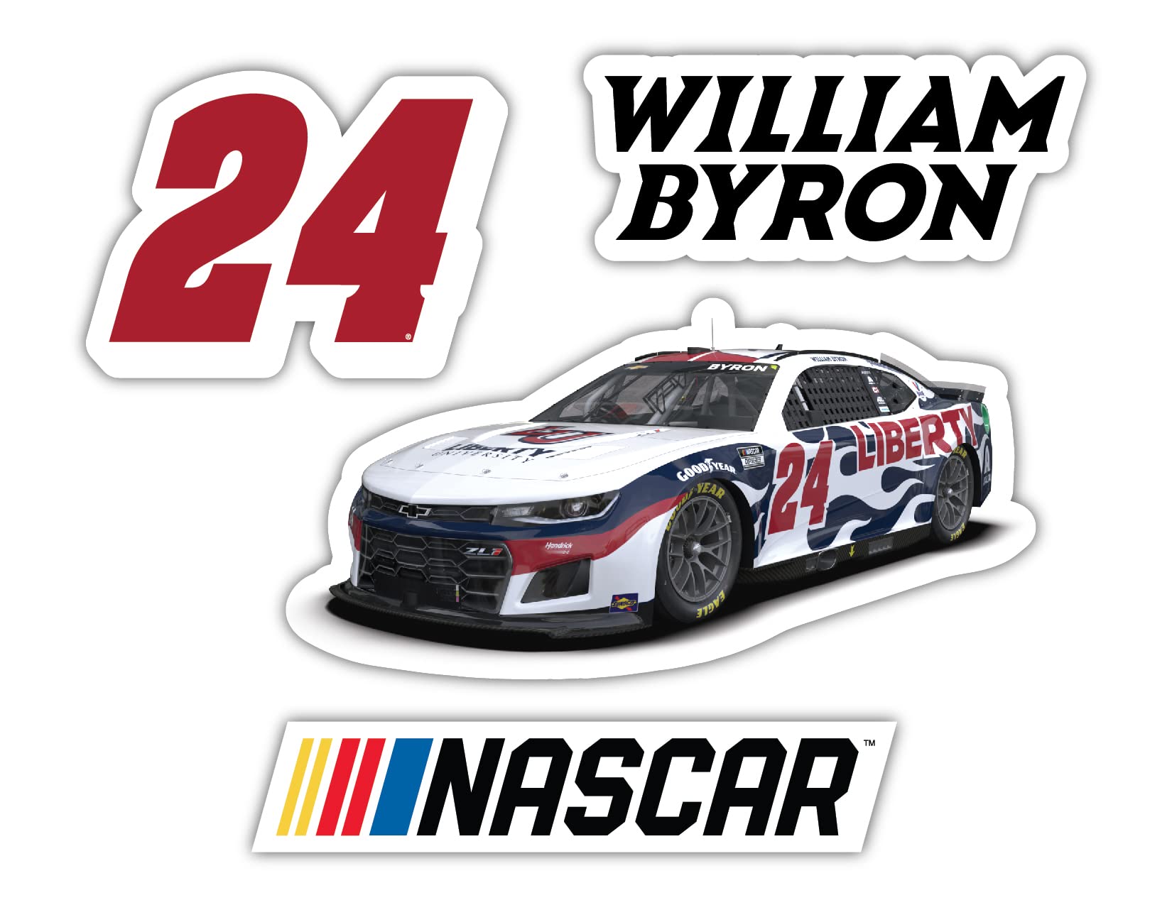 William Byron Liberty University 4 Pack Laser Cut Decal About 4-Inch Each