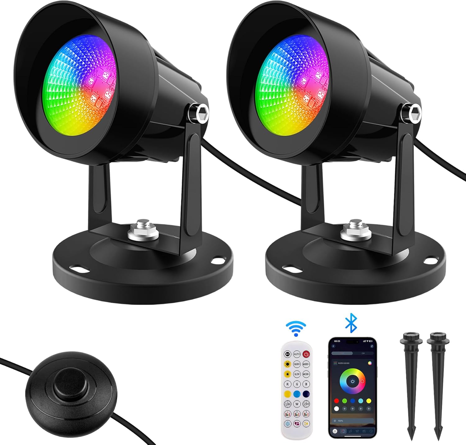 T-SUN Spot Lights Indoor, Led Spot Lights with Smart APP & Remote, Plant Spotlight Indoor Uplights, 16M Colors Floor Light Dimmable Music Sync Timer for Festival Party Tree Decor Home