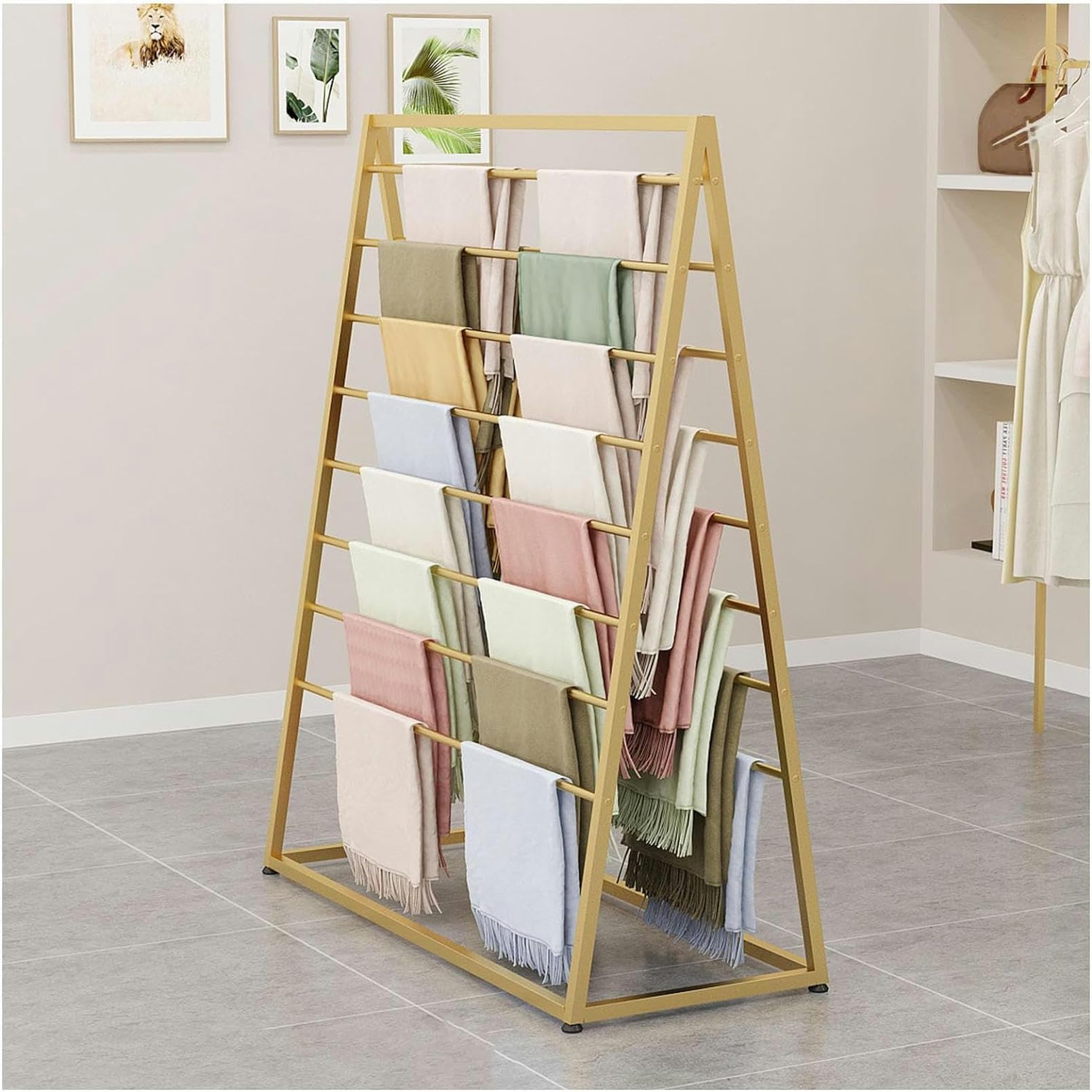 Barre de suspension de ceinture et porte-foulard pour agencement commercial