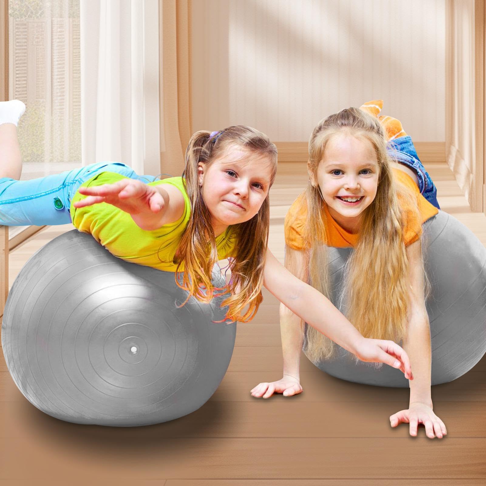 Balle De Gymnastique Lestée Avec Sangle - 45/55 Cm, Charge 250 Kg, Pour Yoga, Fitness, Entraînement
