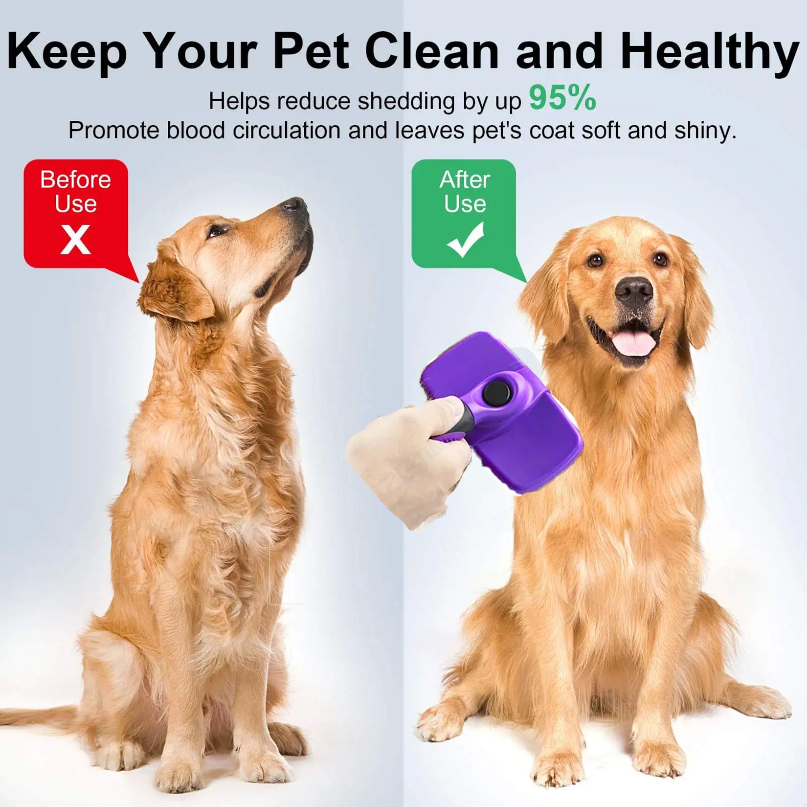H&A PETCARE® Self-Cleaning Slicker Dog Brush And Cat Brush, Perfect for Short Haired Cats Long Haired Cats - Image 3