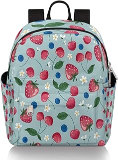 Mini mochila feminina bolsa de mão flor de morango bonita pequena mochila de viagem casual bolsa de ombro para meninas adolescentes frutas cereja mochilas escolares leve mochila feminina mochila diurna, Multi