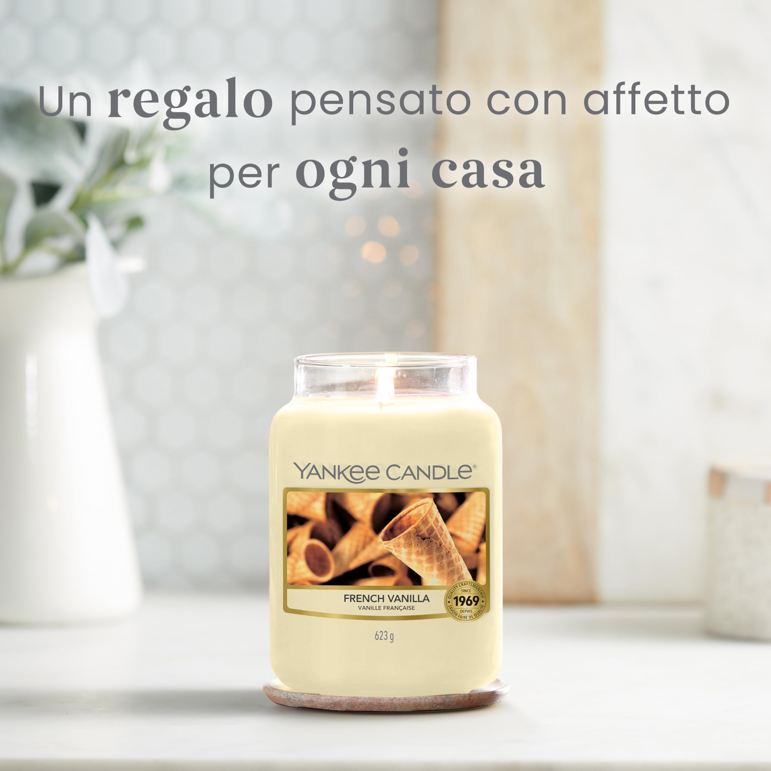 Yankee Candle Candela Profumata | Grande Barattolo alla French Vanilla| Candele a Lunga Durata: fino a 150 Ore | Regalo Perfetto per Donne