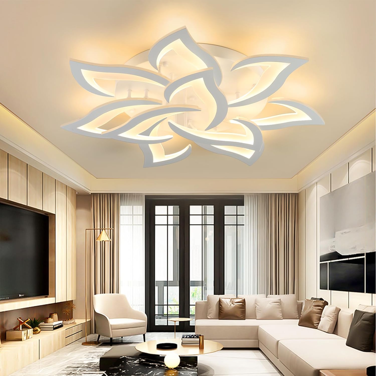 LEDceiling light, dimmable, living room lamp with remote control