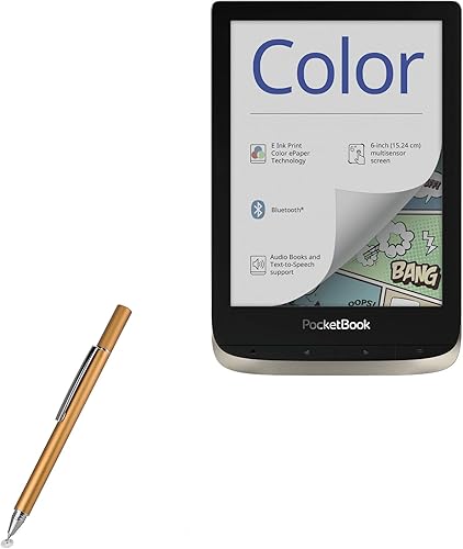 BoxWave Lápiz óptico compatible con Pocketbook Color e-Reader – FineTouch - Lápiz capacitivo superpreciso, color dorado champán
