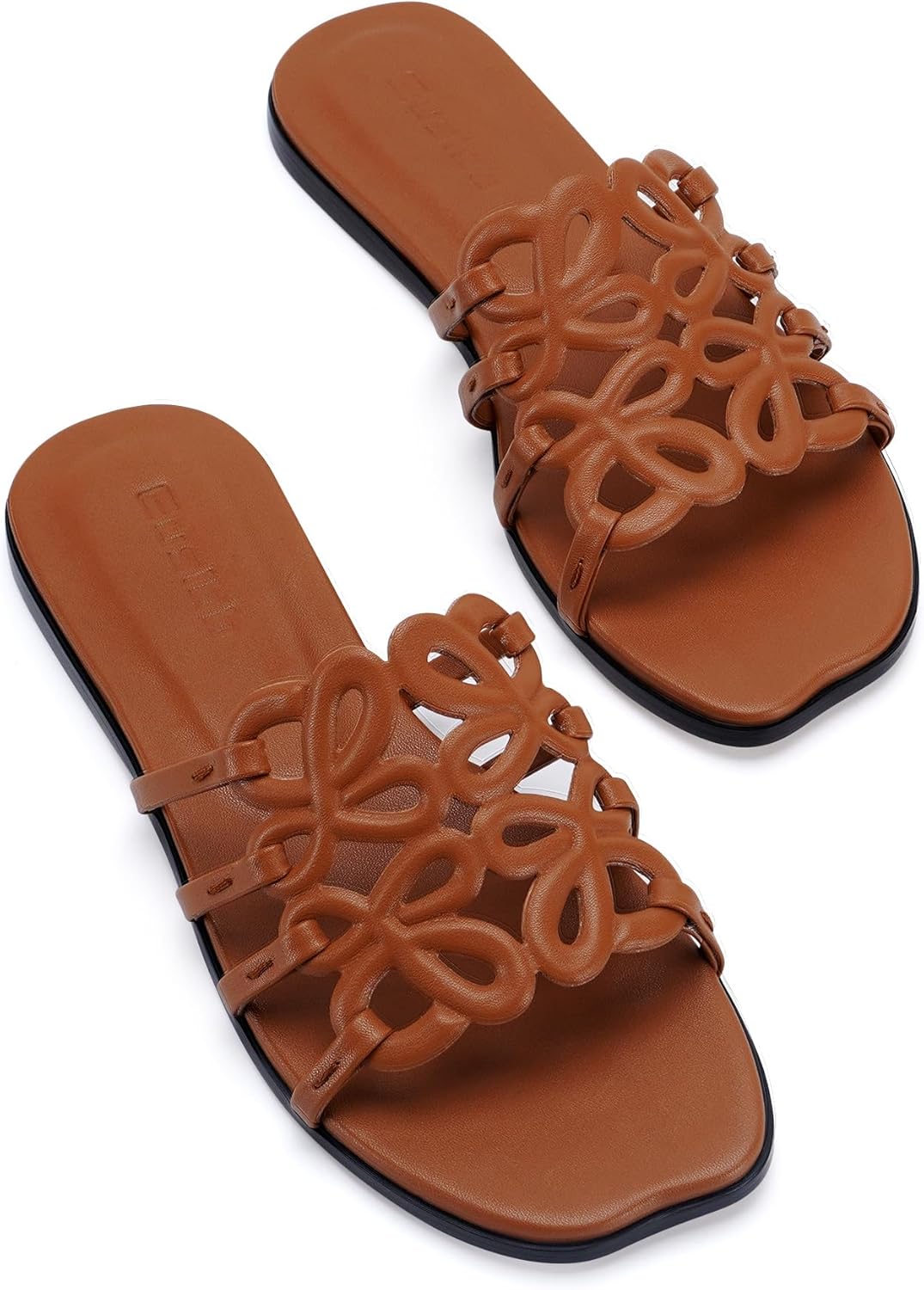 Flat Sandals for Women 2026 Luxury Open Toe Dressy Slip On Sandals Comfortable Slides for Summer