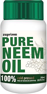 Pure Zuprime Neem Oil for Plants - Organic Neem Oil Spray for Plants,100% Cold Pressed Neem Oil, All-Natural Neem Oil Concentrate Leaf Polish for Plants, Pure Neem Oil - (8.5 Oz)