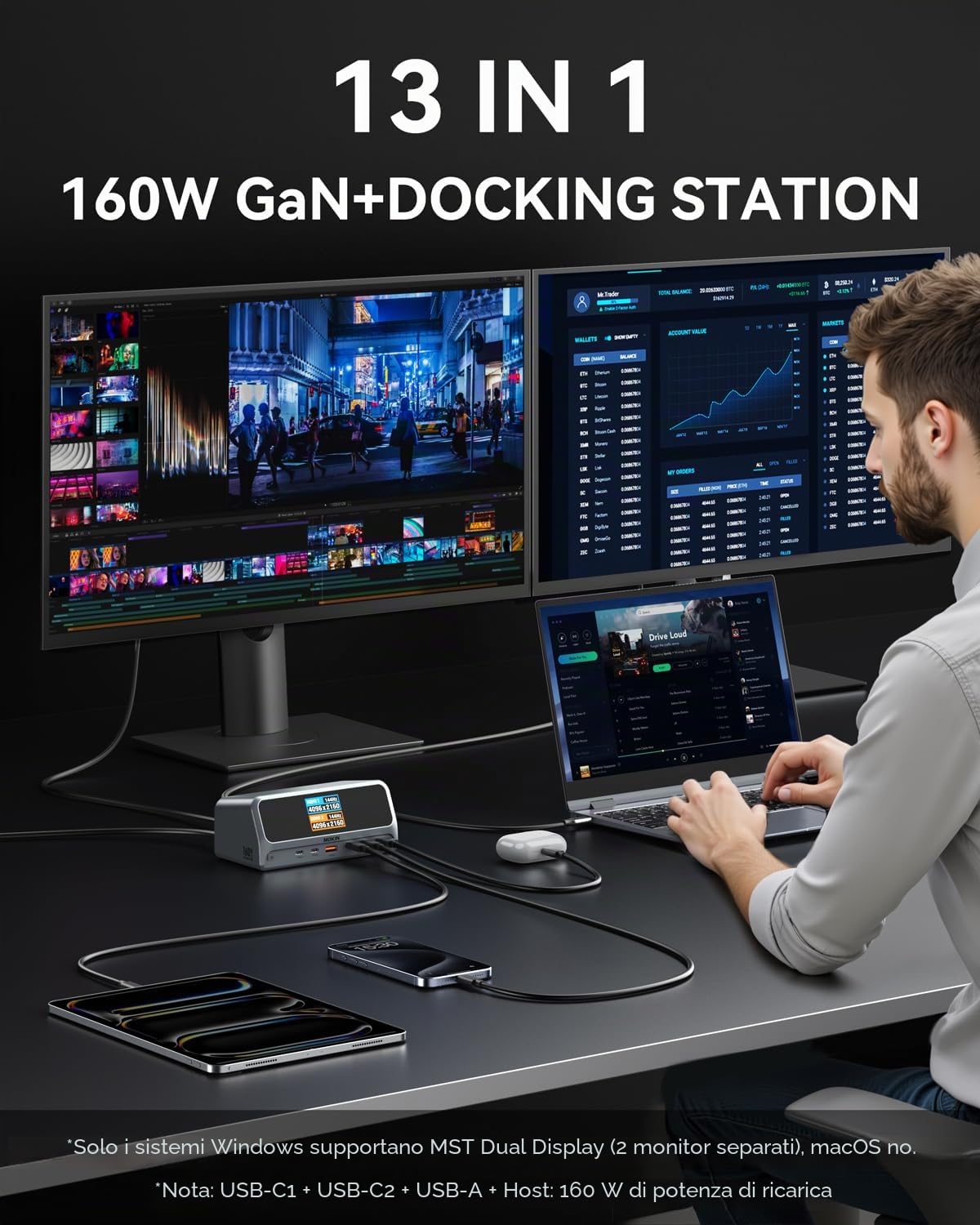 Docking Station Adattatore USB C