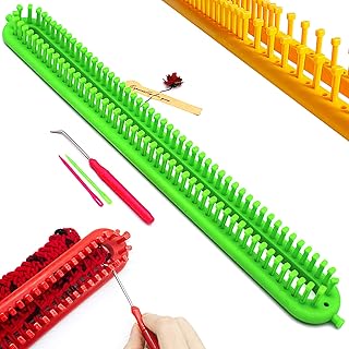 Katech Rectangle Knitting Looms 47 cm Long Green Plastic Weaving Looms Set Scarf Hats Making Tools DIY Crocheting Handmade...