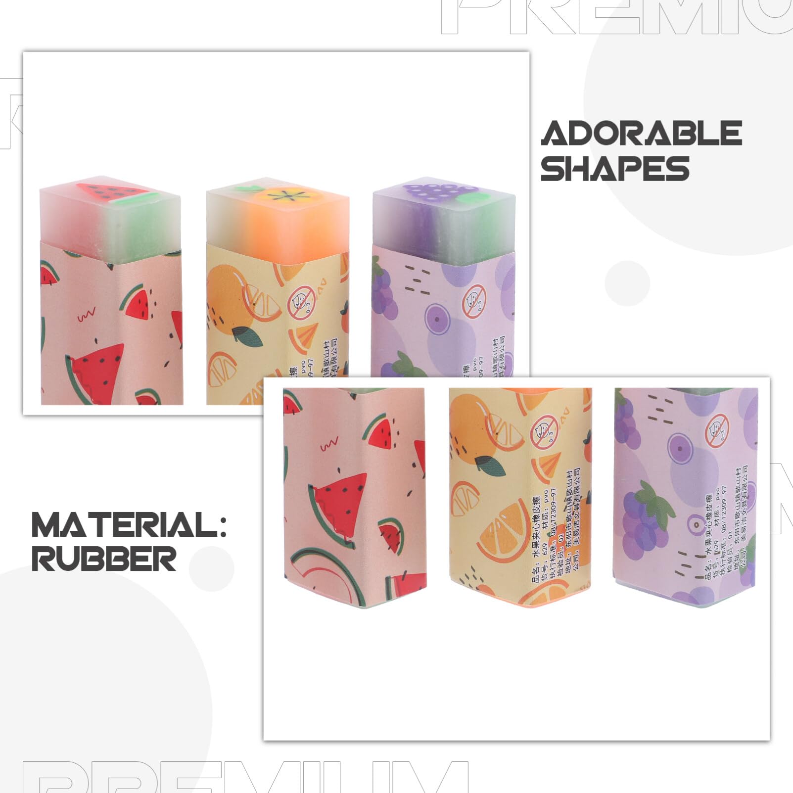 NUOBESTY Gommes Mignonnes pour Enfants 36 Pièces Fruits Nourriture Amusant Bureau Animaux Crayon Étudiants Fournitures Scolaires Cadeaux De Prix Cadeaux De Fête Cadeaux De Noël