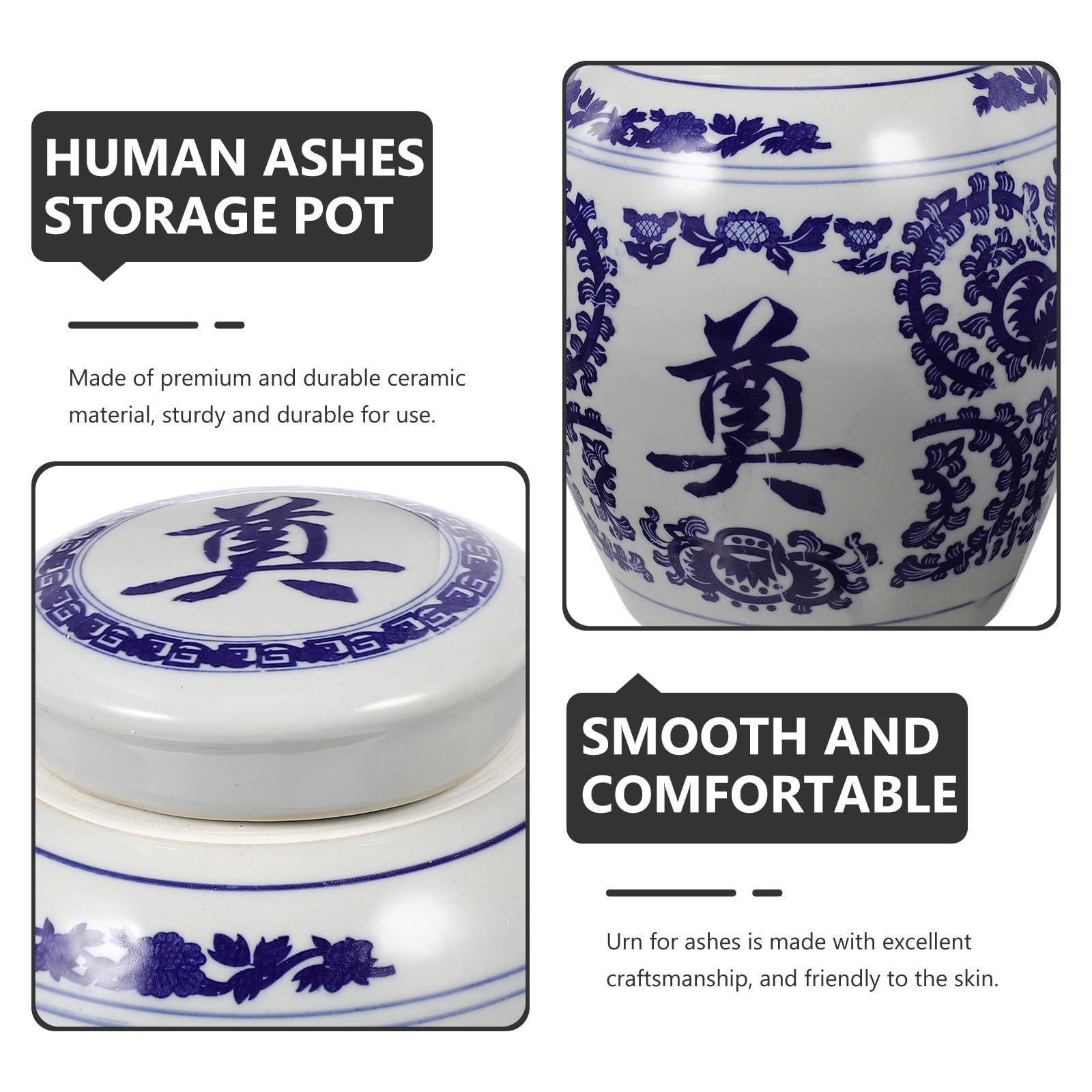 Urna Commemorativa per Ceneri Umane in Ceramica 4,5