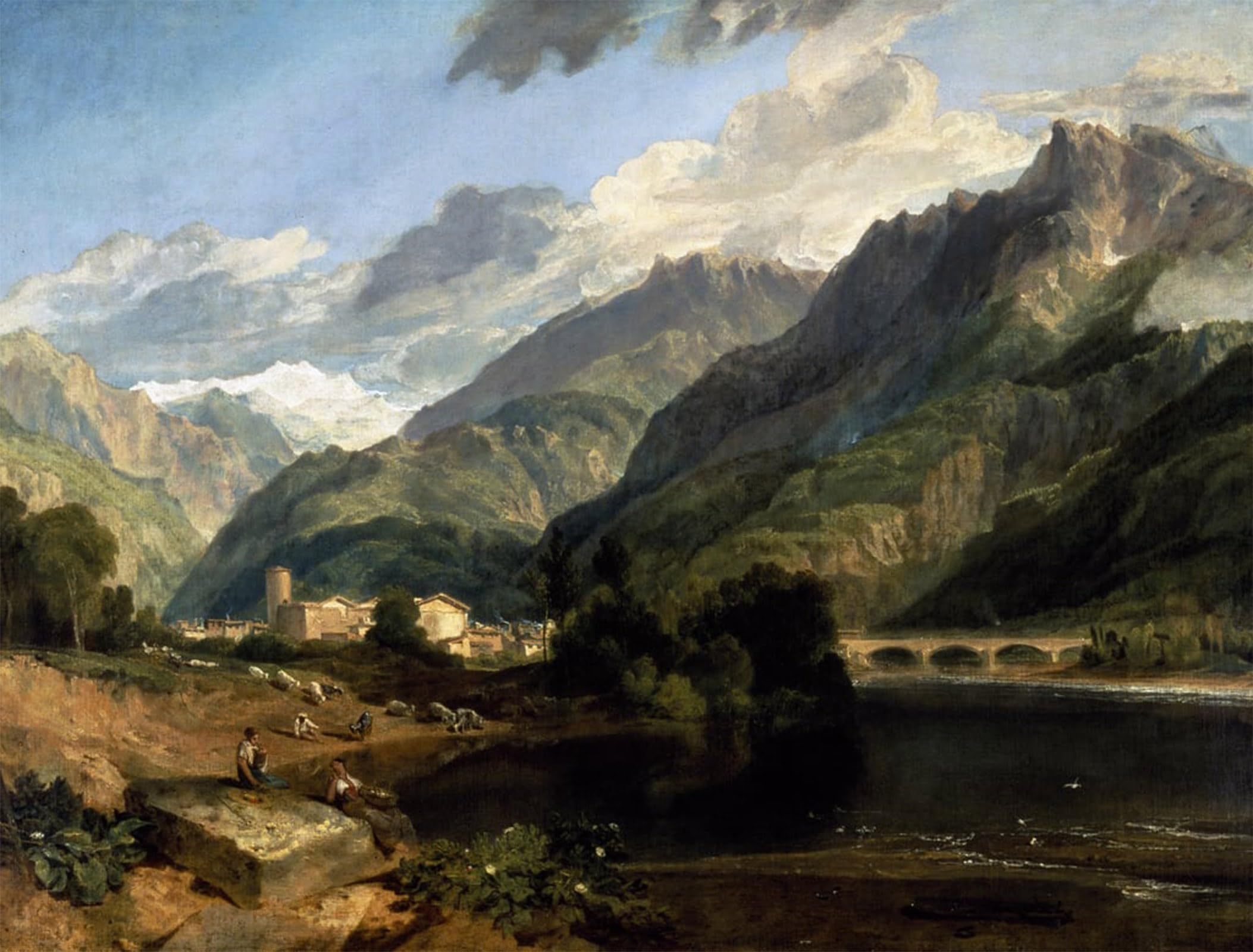 ARTXLXXBN Famous Painting Art Wall Decor Abstract Art Picture Bonneville Savoy by Mallord William Turner Animal Pictures for Home Decor 60x90cm