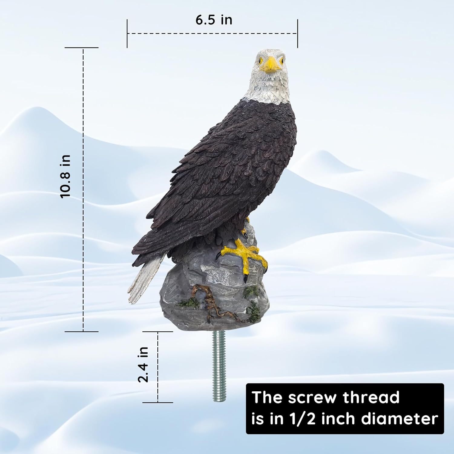 Flag Pole Eagle Topper,10" Bald Eagle Hand-Painted Realistic Eagle For Flagpole Topper Outdoor, July Fourth /July 4th Independence Day ,Decorative Eagle For Showcasing Your Pride And Patriotism