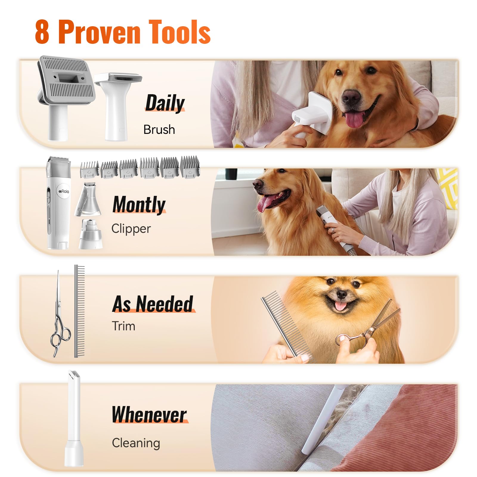 Amazon.co.jp: Afloa 犬用グルーミングキット 掃除機、犬用ブラシ&犬用