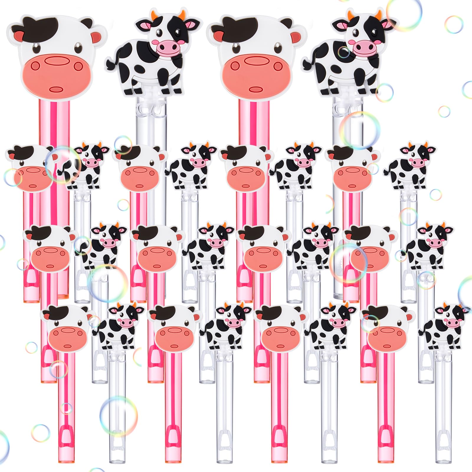 24 Pcs Cow Bubble Wands, Cow Party Favors for Kids