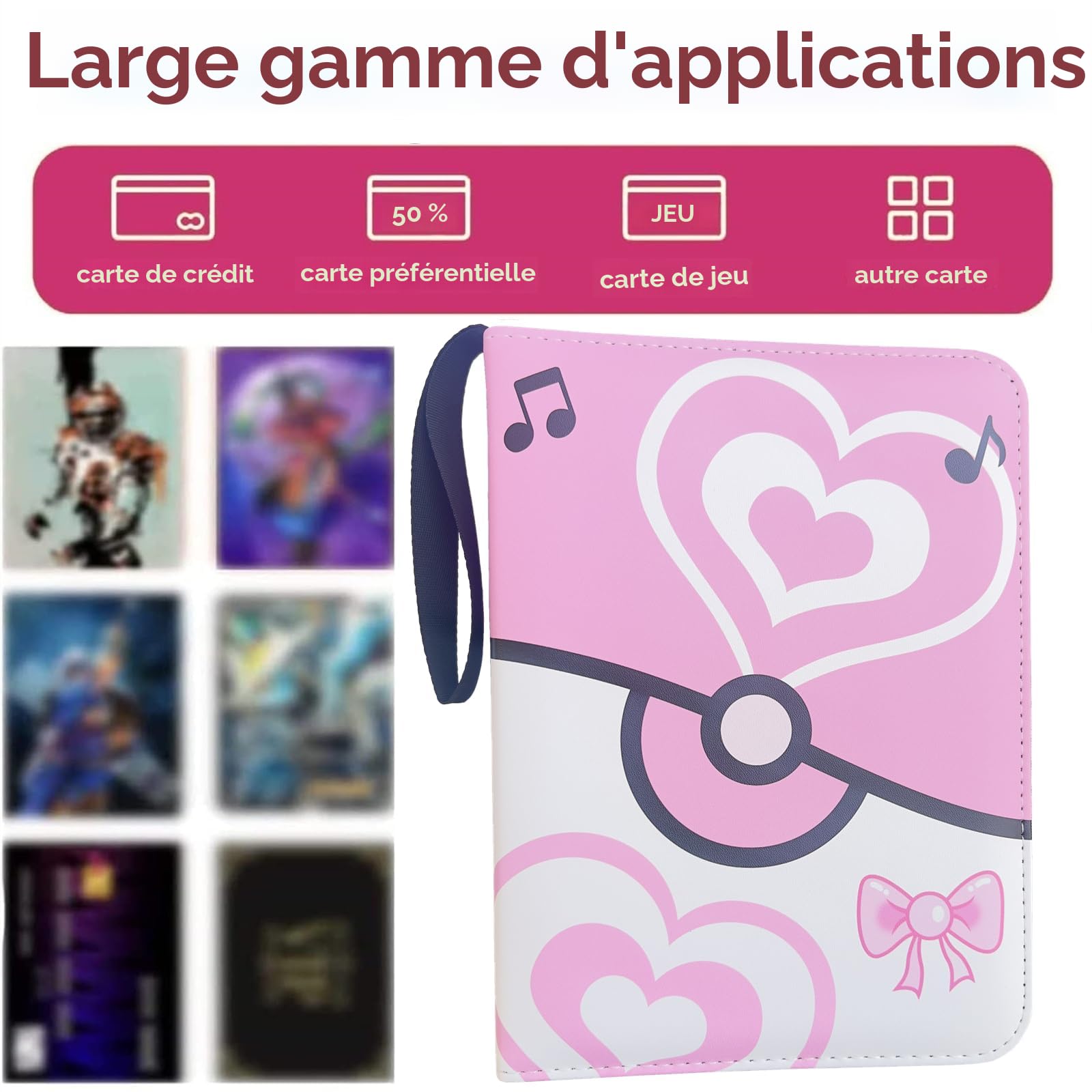 Classeur de cartes à collectionner à 3 anneaux, pochettes de classeur de cartes de Baseball à 900 poches avec fermeture éclair, poche Double face, pour cartes de jeu, cartes de sport  21