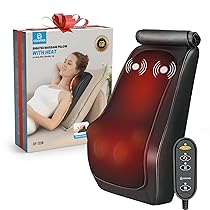 COMFIER Massaggiatore per schiena e collo con calore, cuspide massaggiante 3D con massaggio a vibrazione, massaggiatore shiatsu per collo e spalle, cuscino massaggiante, regali