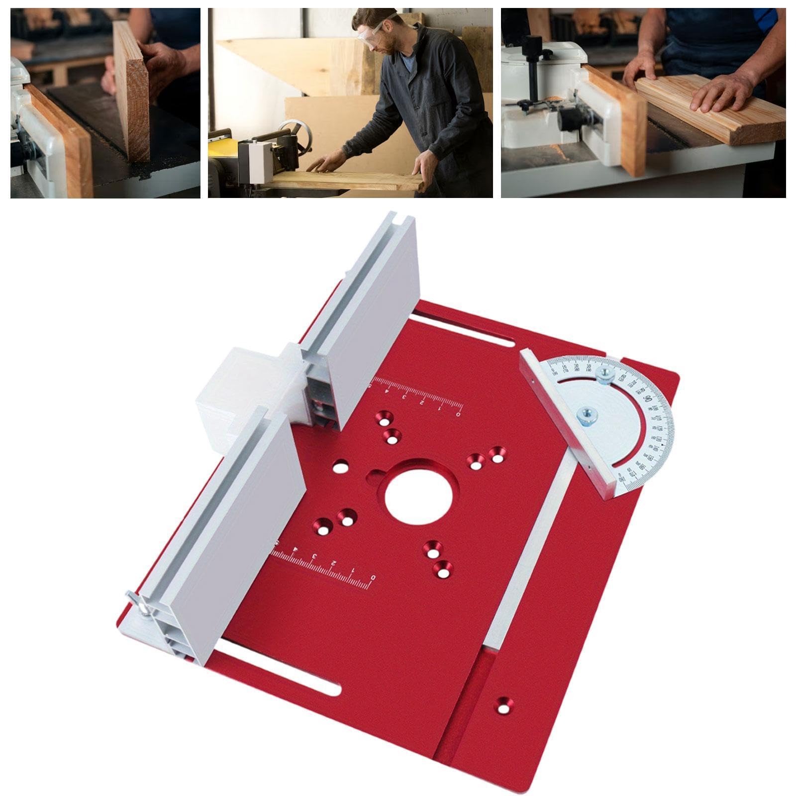 Router Mesa Insertar Placa de Aluminio Mesa de Carpintería Flip Board Guía de Cerca Resistente Y Adecuada para Trabajadores Entusiastas DIY Carpintero, Rojo