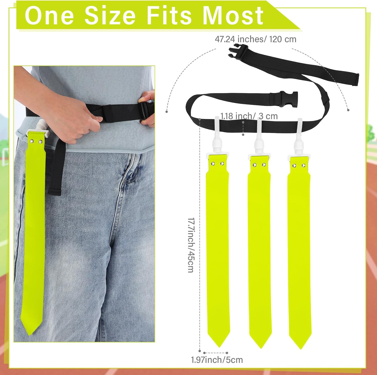 Junkin 6/8/10 Players Flag Football Sets Adjustable Football Belts and Flags for Youths Teens Kids Adults Players Sports Team