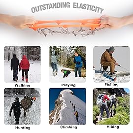 Upgraded Version of Walk Traction Ice Cleat Spikes Crampons,True Stainless Steel Spikes and Durable Silicone,Boots for Hiking On Ice & Snow Ground,Mountian.