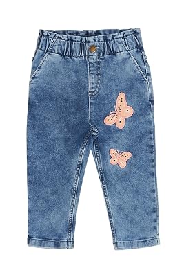 Pantaloons Baby Girl's Regular Jeans (110148396001_Medium Blue