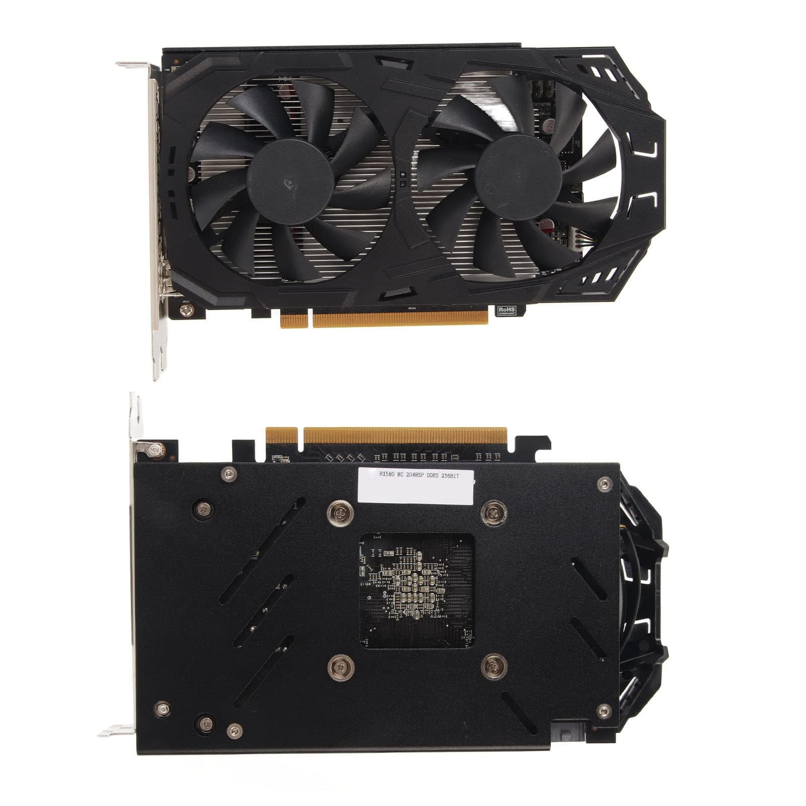 Dpofirs Tarjeta Gráfica RX 580, 2048SP, 8 GB Reales, GDDR5, 256 bits, Tarjeta de Video para Juegos de PC para , HDMI, PCI E 3.0 X16, Ventilador Doble, Pantalla 4K, Tarjeta Gráfica