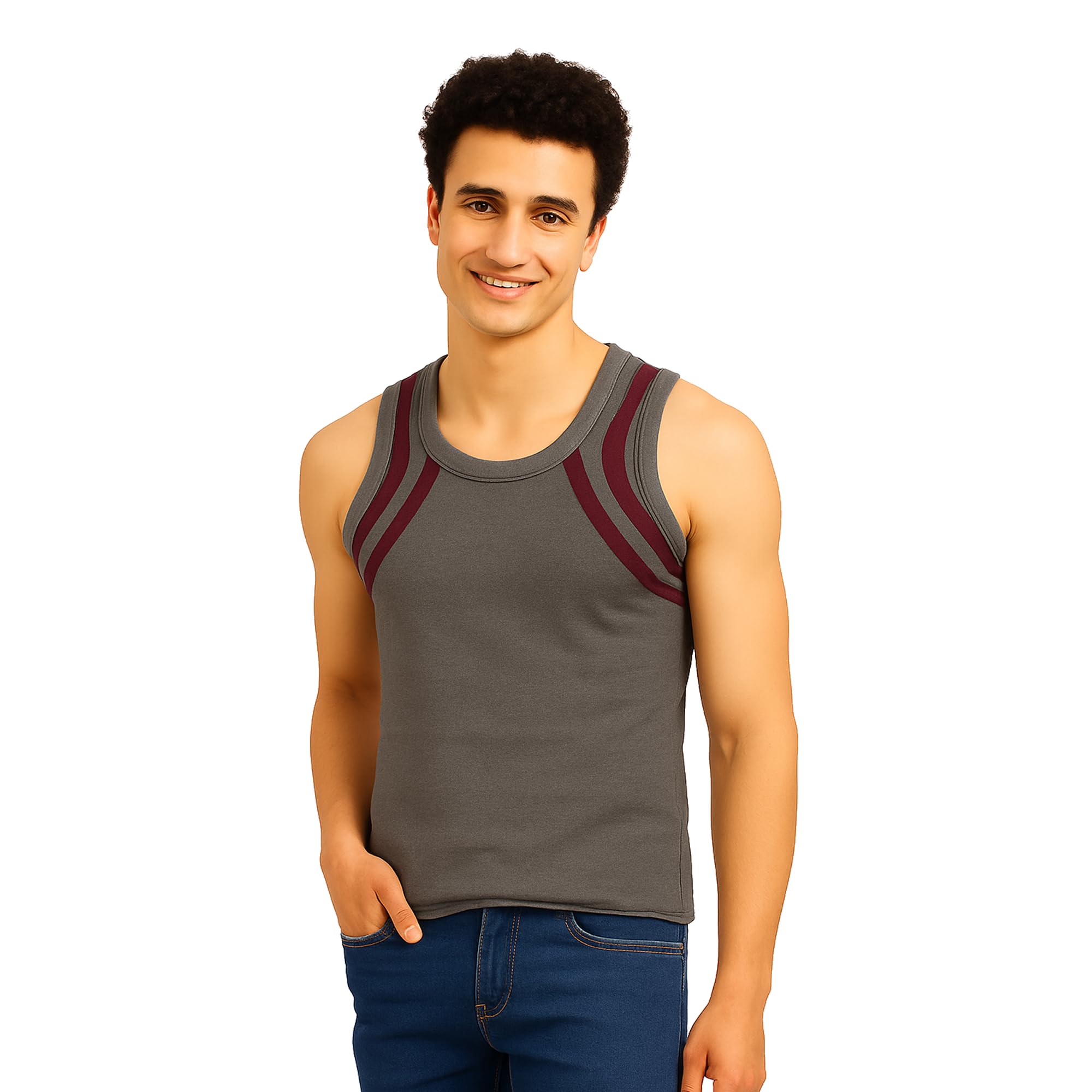 shiba Urbance Men’s Cotton Gym Vest | Sleeveless Round Neck | Soft, Sweat-Friendly, Tag-Free Comfort | Innerwear Tank for Sports & Everyday Use-picture-29