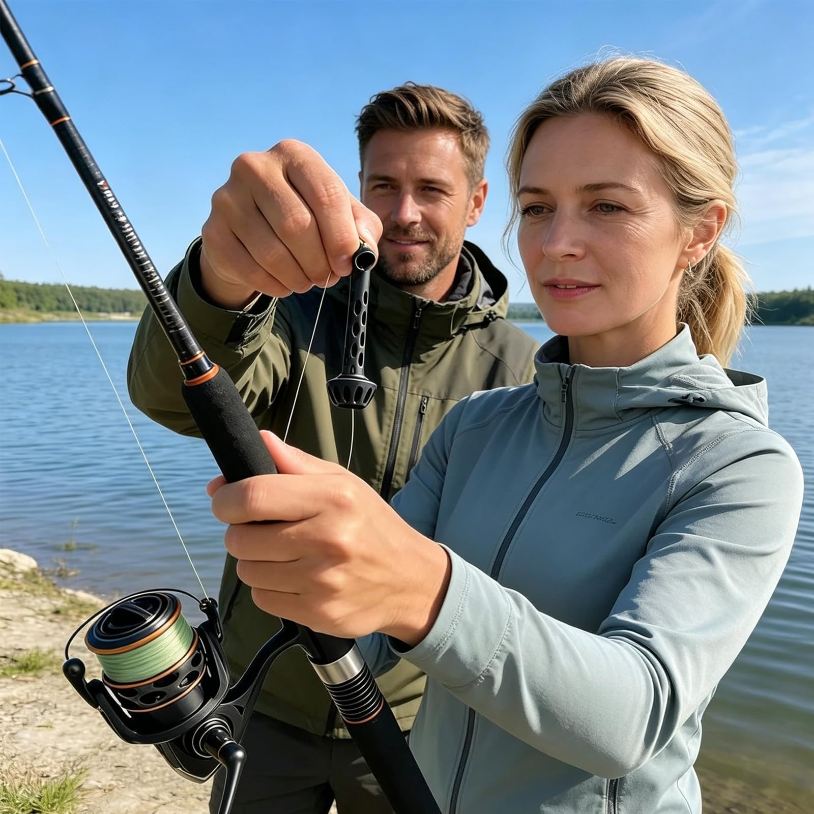 PGonline Fly Fishing Magnetic Fly Threader, infila mosche magnetico, aiuto per legare i nodi a mani libere, accessorio da pesca compatto e durevole per pescatori
