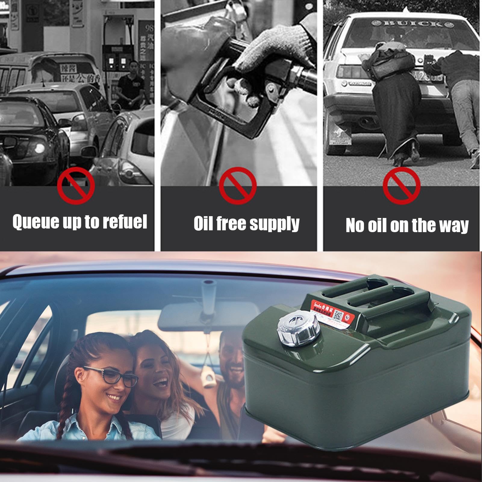 Lata de metálico – Depósito de gasolina con boquilla 5L 10L 3L | Depósito de combustible de acero inoxidable a prueba de fugas, bidón de gasolina, bidón de combustible, bidón de para