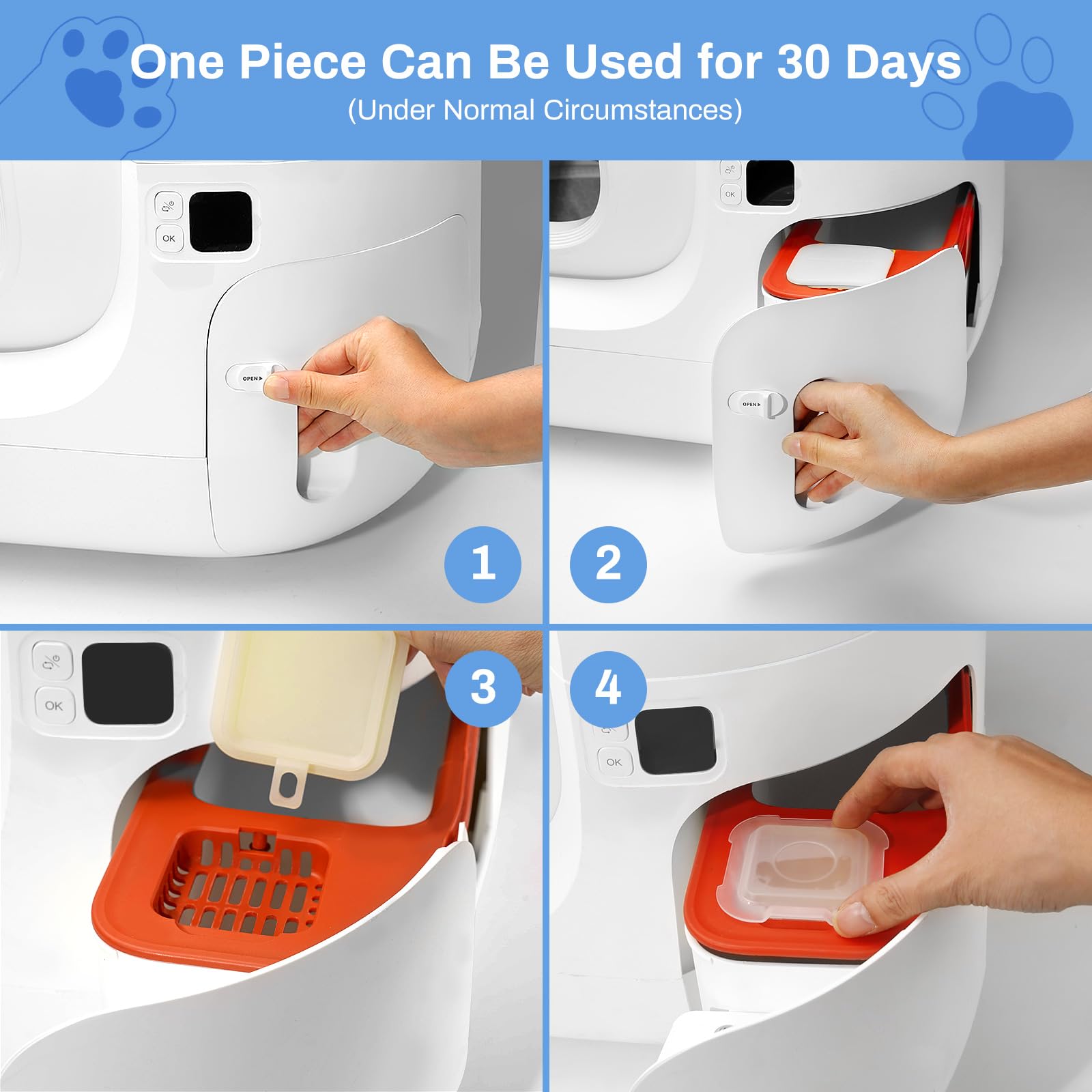 2.0 Deodorante per Toilette per Gatti Autopulente, Feriva Eliminatore di Adori per Lettiere di Gatti, Controllo Degli Odori Fragranza a Lunga Durata, Non Irritante, Alta Sicurezza(Confezione da 6)