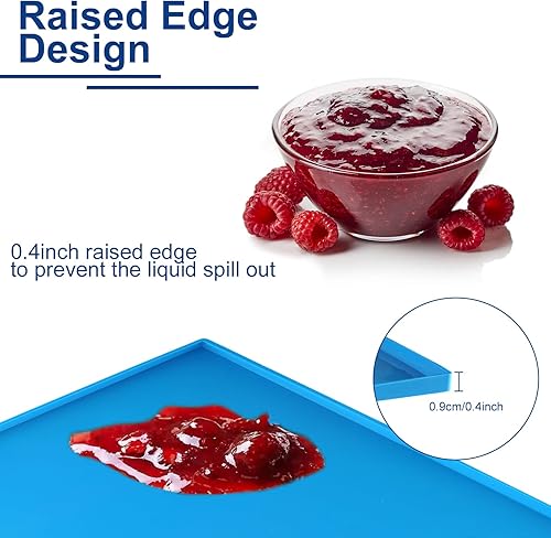 Miniatura 2 de 8 bandejas deshidratadoras de silicona con borde de frutas, bandejas de cuero de frutas de 12 x 10 pulgadas, alfombrillas deshidratadoras