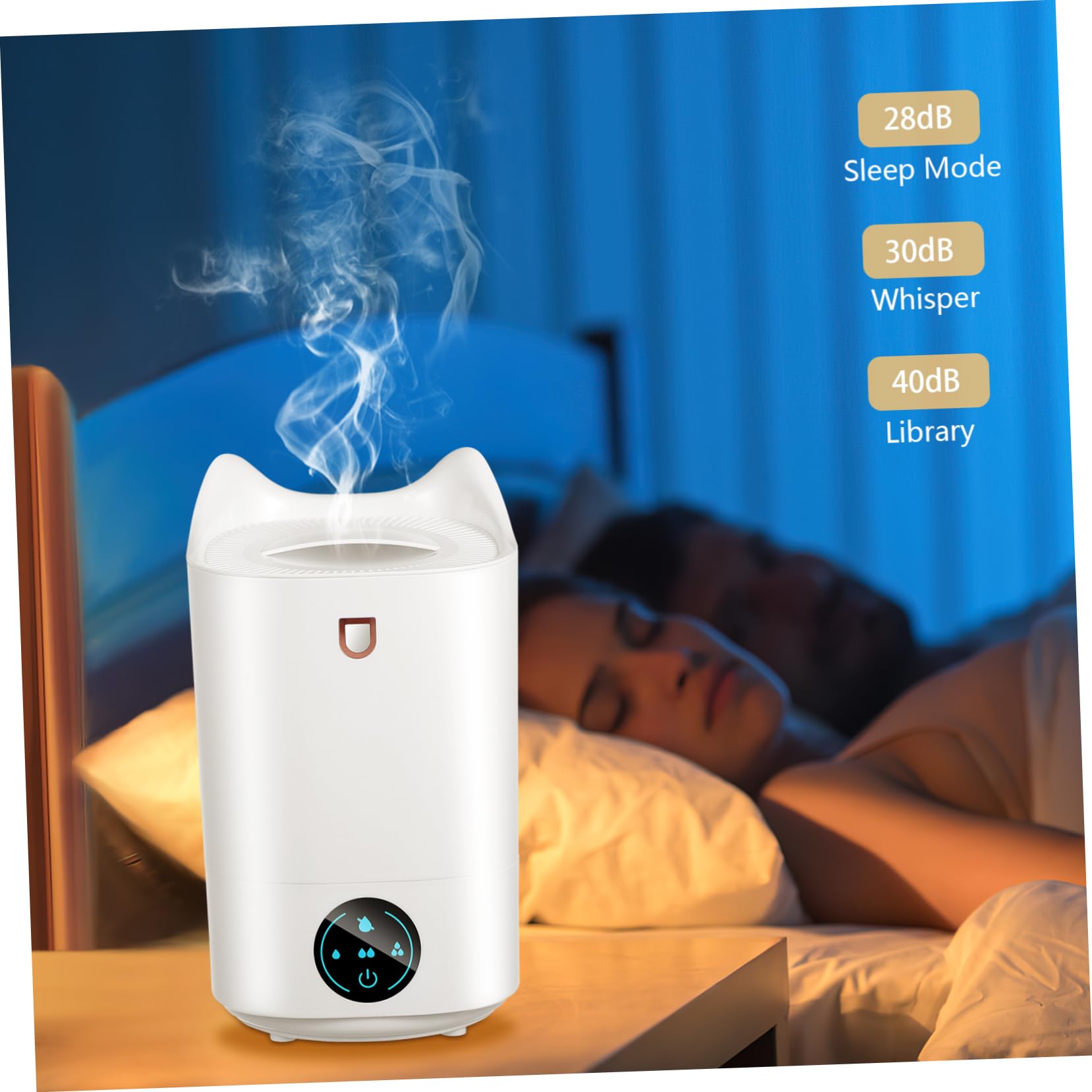 KOMBIUDA Umidificatore Da Scrivania Portatile Con Serbatoio D'acqua Da Funzionamento Silenzioso e Spegnimento Automatico Per Ufficio