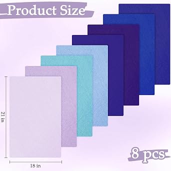 18 * 21inch Cotton Fabric, Premium Fabric Pure Quilting Fat Quarter Bundles Patchwork for Sewing DIY Craft (Blue Purple Series, 8PCS)