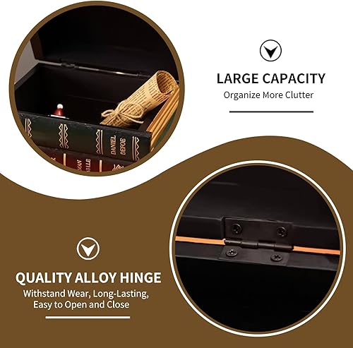 Miniatura 3 de Caja de almacenamiento de madera de libros falsos, caja de libros falsos, cajas decorativas de almacenamiento ocultas, antiguas para decoración