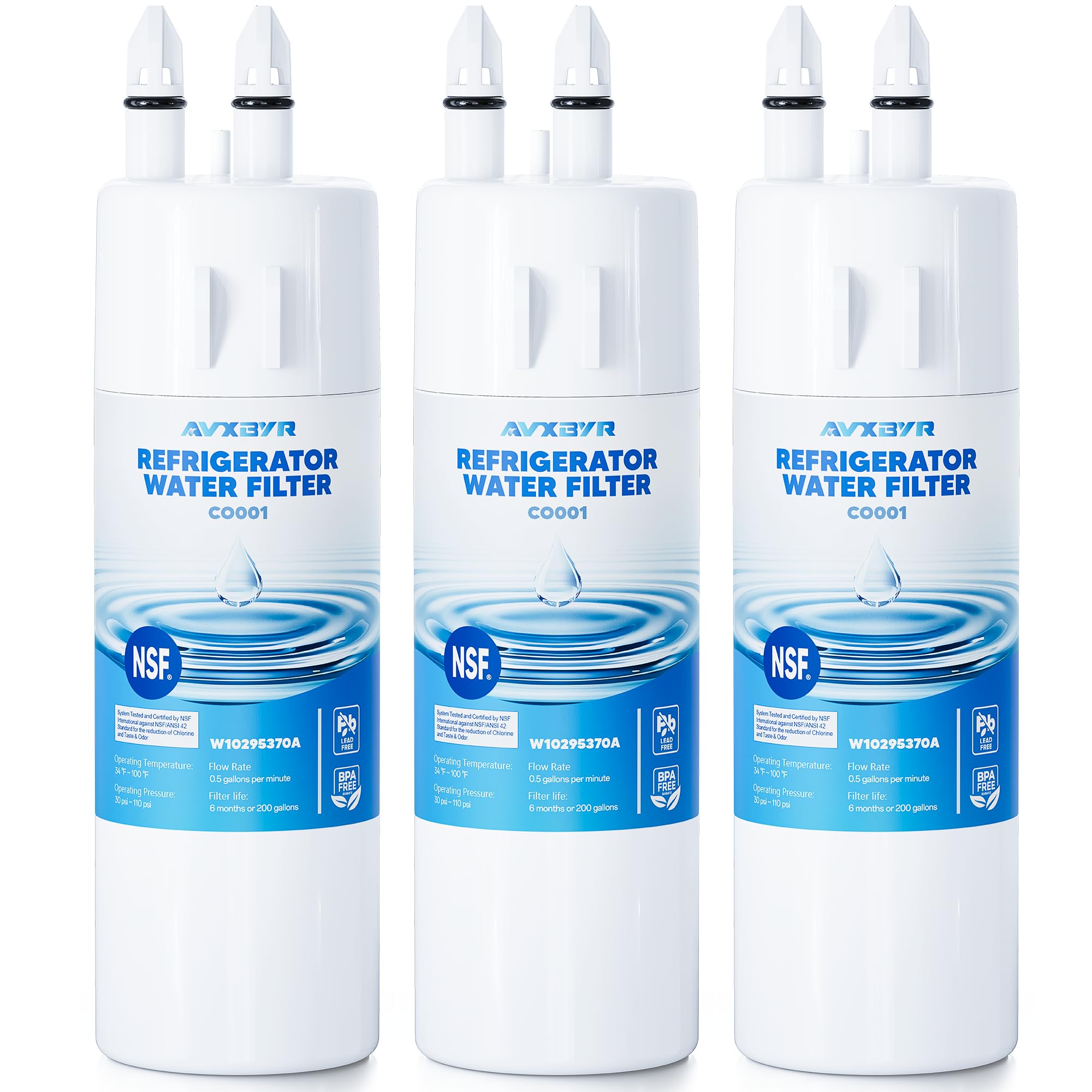 Photo 1 of Water Filter Replacement Fit for Whirlpool WRS321SDHZ13, WRS571CIHZ04, WRS325FDAM04, WRS588FIHZ04, WRS321SDHZ08, WRS555SIHZ06, WRS325FDAW04, WRS315SDHZ08, WRS325SDHZ, WRS325SDHZ08, 3 Packs
