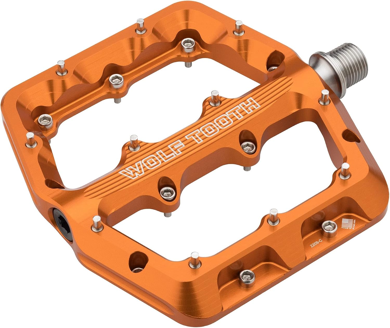 Wolf Tooth Waveform Aluminum Pedals - Large - Black (Orange, Large)