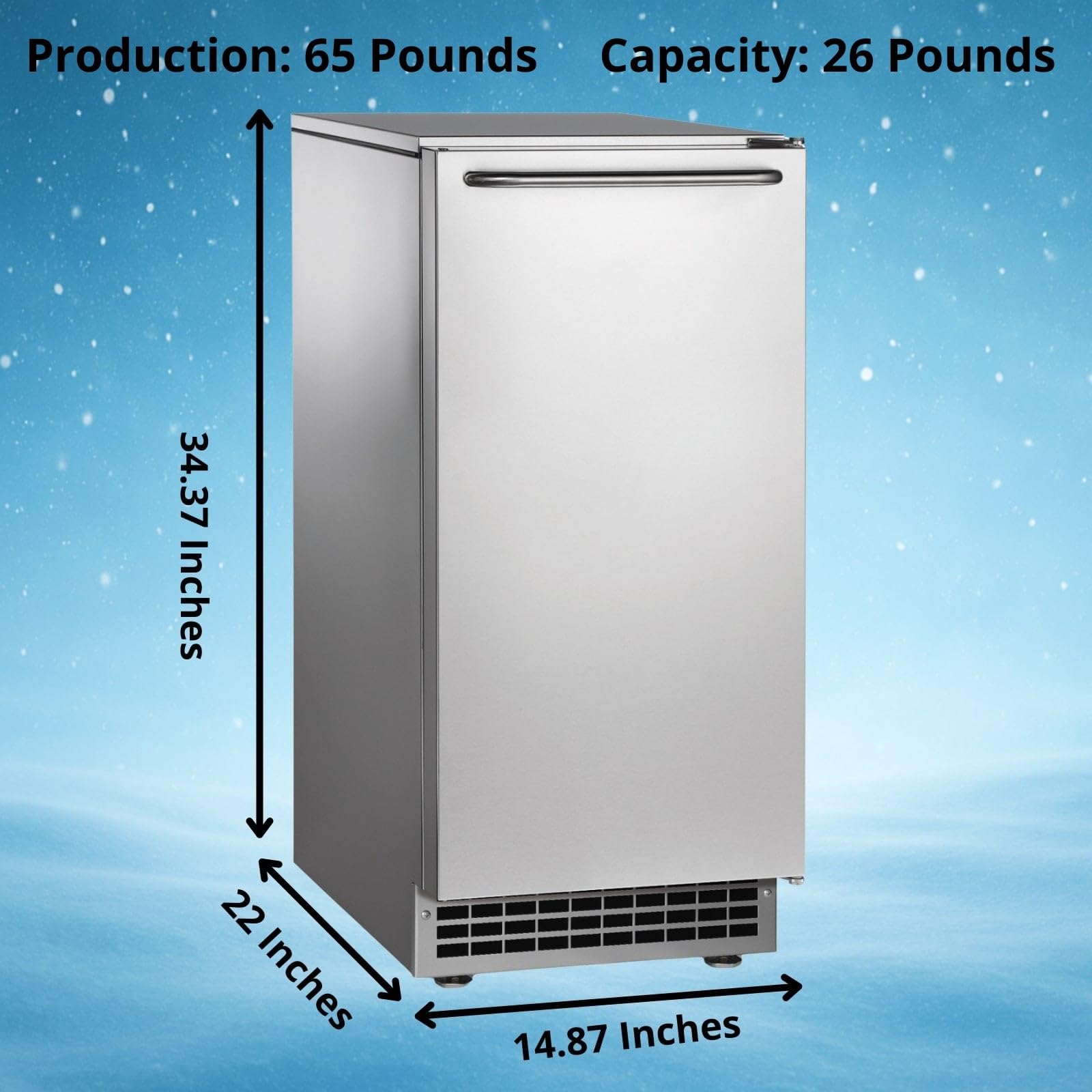 Scotsman Undercounter Gourmet Cube 50" Ice Maker - 65 lb/Day, 26 lb Storage Bin on Fridge.com