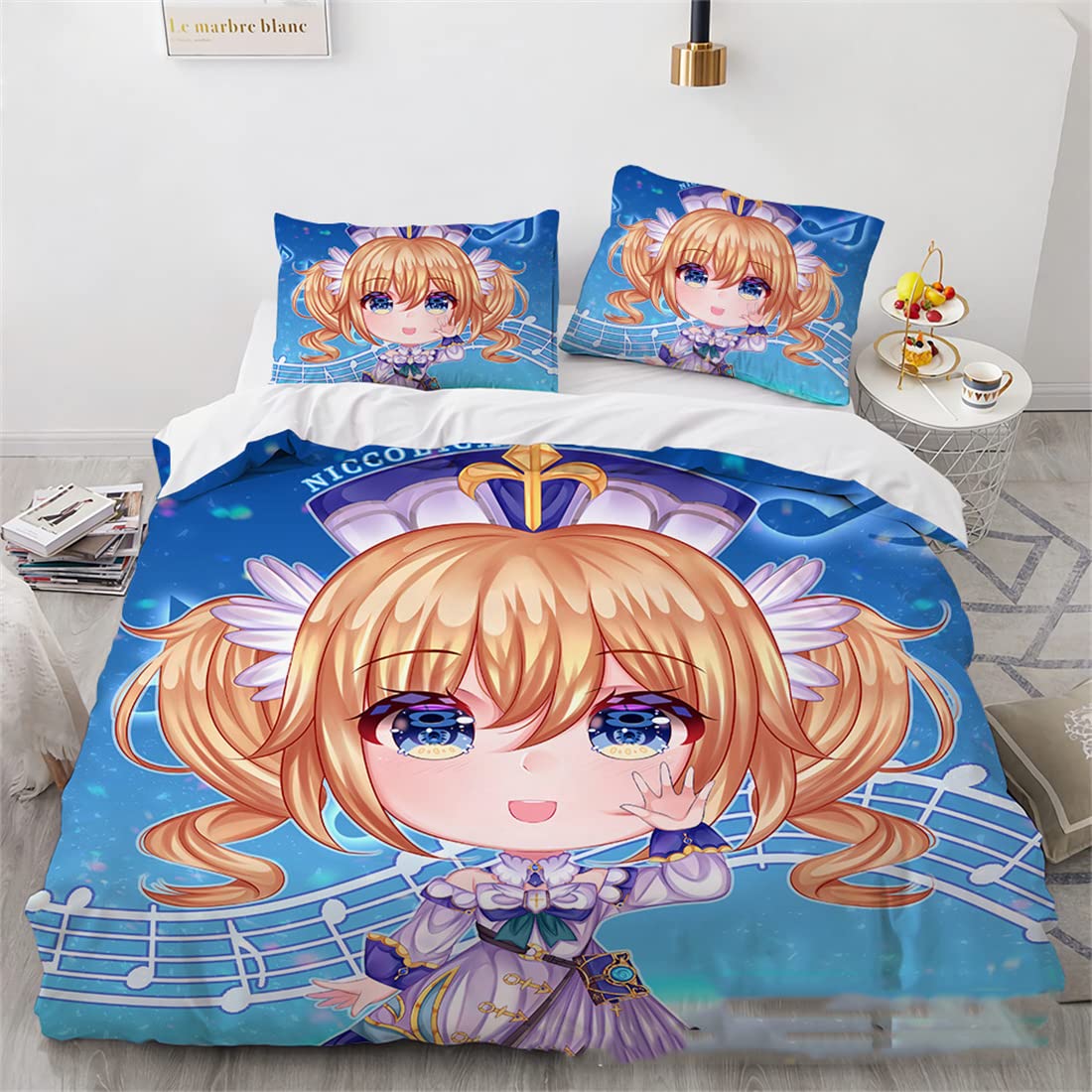 Comforter Cover Bedding Set for Genshin Impact Tartaglia 3 Pcs