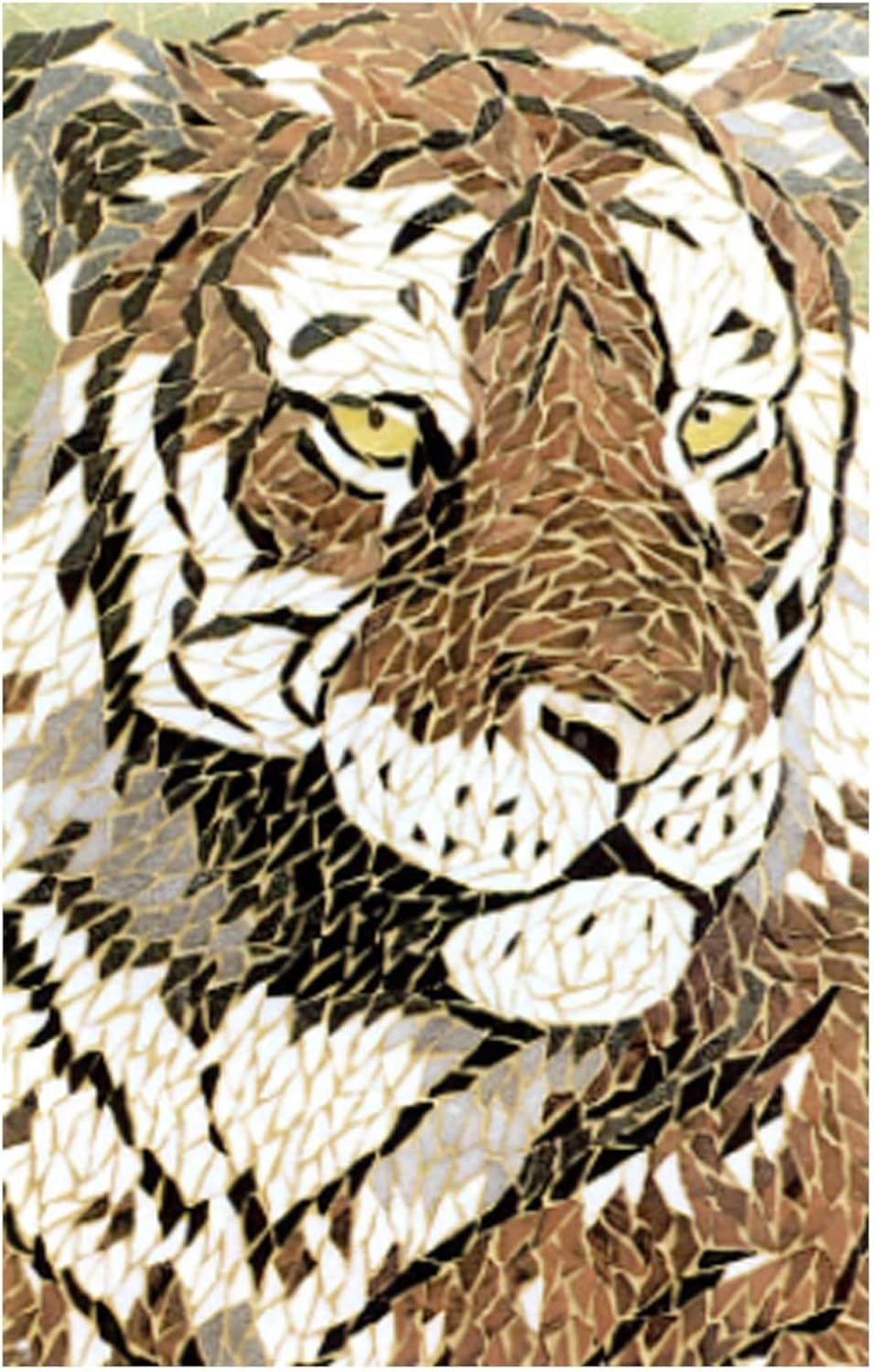 Majestic Tiger Marble Mosaic Wall Art, Handmade Tiger Stone Mosaic Mural, Hand-Cut Wildlife Marble Stone Artwork for Interior Wall Décor