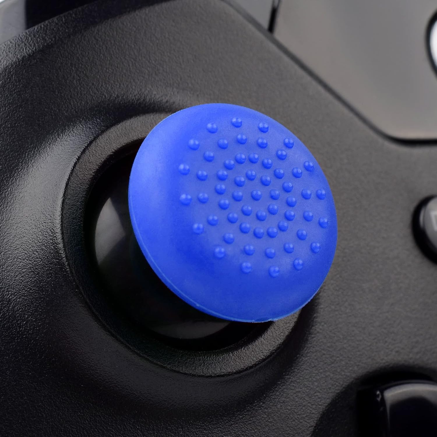 eXtremeRate 10 Pcs Blue Anti-Slip Silicone Joystick Cap, Control Thumb Stick Grips Cover, Analog Sticks Caps for Xbox One Controllers